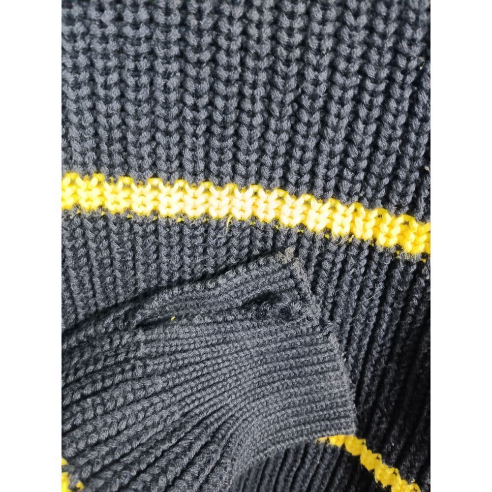 Gold Label Eddie Bauer Women’s Large Navy Sweater Gold Stripe Pullover Knit - Picture 6 of 6